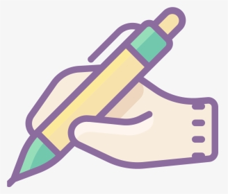 Hand With Pen Icon - Hand With Pen Clipart, HD Png Download, Free Download