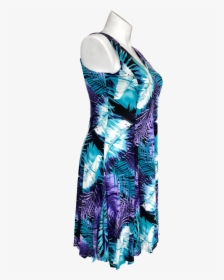 Sleeveless Fit And Flare Dress In Purple And Aqua - Cocktail Dress, HD Png Download, Free Download
