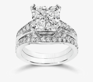 Princess Cut Cubic Zirconia Engagement Rings With Transparent - Cubic Zirconia Princess Cut Wedding Set, HD Png Download, Free Download