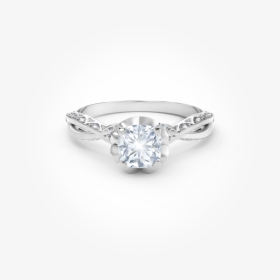 White Gold Halo Diamond And Moissanite Engagement Ring - Pre-engagement Ring, HD Png Download, Free Download