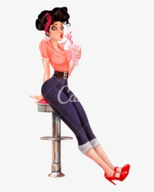 S Girl With - 50's Style Pin Up Girl, HD Png Download, Free Download