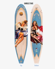 Blonde Pin Up Girl Longboard - Pin Up Girl Surfing, HD Png Download, Free Download