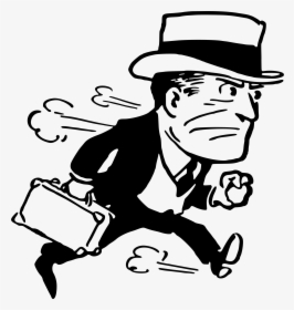 Clipart Man In A Transparent Background - Man In A Hurry Png, Png Download, Free Download