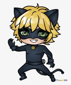How To Draw Cat Noir Chibi, Ladybug And Cat Noir - Ladybug And Cat Noir Drawing Easy, HD Png Download, Free Download