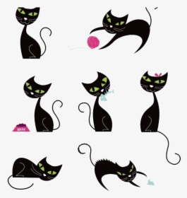 Le Chat Noir Black Cat Silhouette - Cat Silhouette Noir, HD Png Download, Free Download