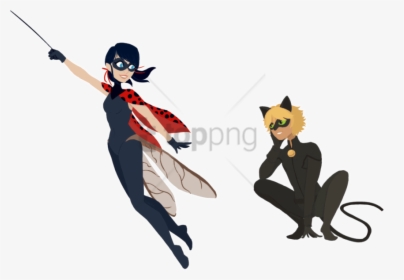 Free Png Download Ladybug And Chat Noir By Dashurie - Ladybug And Car Noir Oc, Transparent Png, Free Download