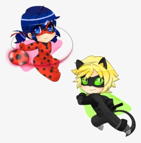 Miraculous Ladybug And Cat Noir Drawings Clipart , - Ladybug Marinette Cat Noir, HD Png Download, Free Download