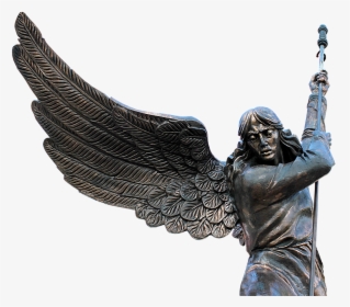 Angel, Wing, Spear, Bronze, Mystical, Female, Woman - Angel Statue With Spear, HD Png Download, Free Download