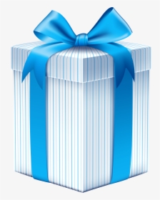 Gift Box With Blue Bow Png Clipart Image - Clipart Blue Gift Bow, Transparent Png, Free Download