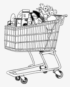 Transparent Shopping Cart Clipart - Full Shopping Trolley Drawing, HD Png Download, Free Download