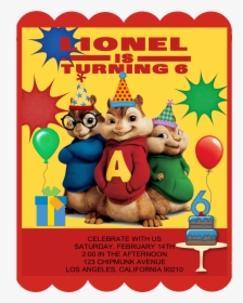 Card Alvin And The Chipmunks Invitation, HD Png Download, Free Download