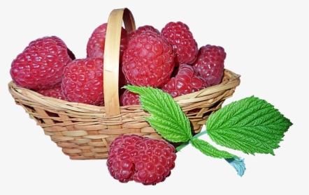 Raspberries, Fruit, Basket, Food, Sweet, Nutrition - Raspberries In Basket Png, Transparent Png, Free Download