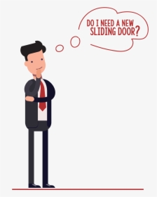 Man Thinking Sliding Door - Proceso De Pensamiento Y Caracterizacion, HD Png Download, Free Download