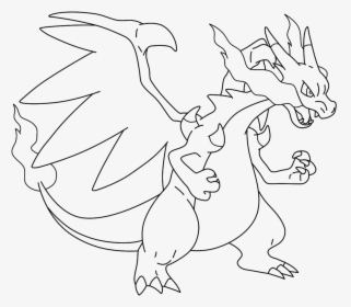 Mega Charizard Drawing - Charizard X Coloring Page, HD Png Download, Free Download