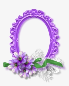 Purple Oval Flower Frame Png - Purple Flower Frame Png, Transparent Png, Free Download