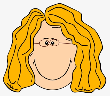 Smiling Blond Lady With Long Hair Svg Clip Arts - Long Hair Blonde Boy Cartoon, HD Png Download, Free Download