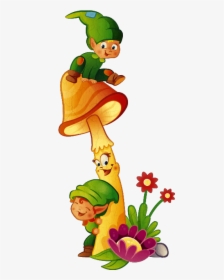 #elves #mushroom #flowers #elf #playful - Elf Mushroom Clip Art, HD Png Download, Free Download