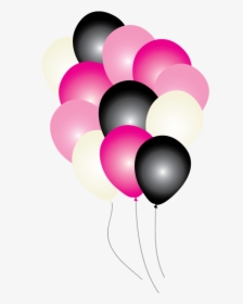 Pink Paris Party Balloons - Pink And Black Balloons Png, Transparent Png, Free Download