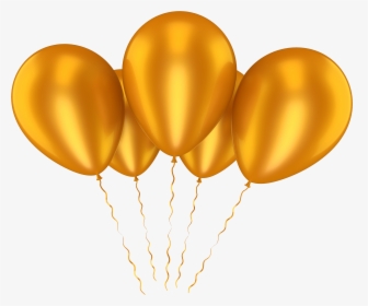 Golden Clipart Black Balloon - Gold Balloon Transparent Background, HD Png Download, Free Download