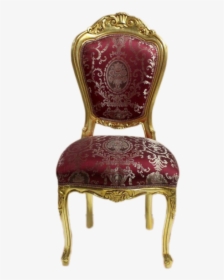 Luxury Chair Gold Frame, Royal Dark Red Flowers - Luxury Chair Png, Transparent Png, Free Download