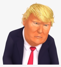 #trumpstickers Depressed Trump 3d Caricature Emoji - 3d Trump Models Trumpstickers, HD Png Download, Free Download