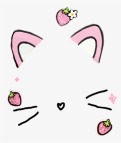 Cute Cat Face Overlay💓 Overlay Faceoverlay Kawaii - Snow Stickers Png, Transparent Png, Free Download