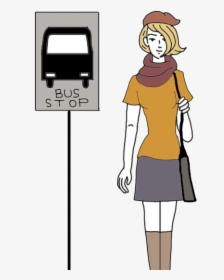 Girl Bus Drawing, HD Png Download, Free Download