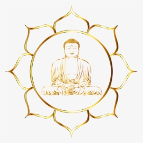 Buddha, Buddhism, Flower, Line Art, Lotus, Meditation - Transparent Background Buddha Clipart, HD Png Download, Free Download