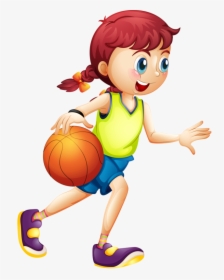 Clipart Person Basketball - Play Basketball Cartoon, HD Png Download, Free Download