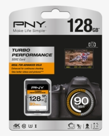 Pny Sd Card Sdhc™ 128gb Turbo Performance 90mb/s - Pny, HD Png Download, Free Download