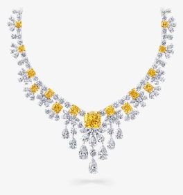 Diamond Clipart Yellow Diamond - Graff Yellow And White Diamond Necklace, HD Png Download, Free Download