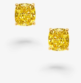 Radiant Cut Yellow Diamond Earrings, HD Png Download, Free Download