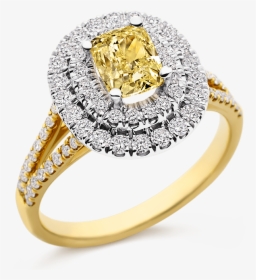 Photo Of Yellow And White Diamond Ring - Pre-engagement Ring, HD Png Download, Free Download
