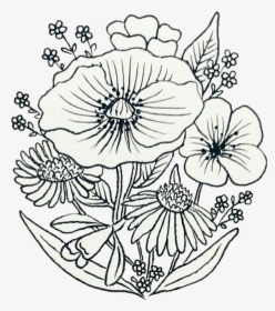 #flowers #drawing #sketch #patch #wildflowers #pin - Wildflowers Drawing, HD Png Download, Free Download