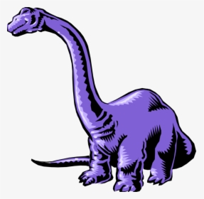 Vector Illustration Of Cartoon Purple Brontosaurus - Dinosaur Clip Art, HD Png Download, Free Download