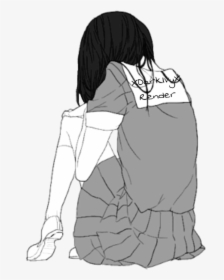 Depressed Anime Girl Drawing - Sad Anime Girl Png, Transparent Png, Free Download