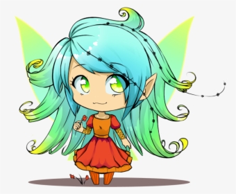 Anime Girl With Angel Wings Drawing Download - Chibi Fairy, HD Png Download, Free Download