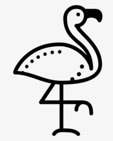 This Icon Is A Part Of A Collection Of Flamingo Flat - Flamingo En Blanco Y Negro, HD Png Download, Free Download