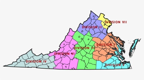 Virginia State Police Division Map - Map Of Virginia Counties, HD Png ...