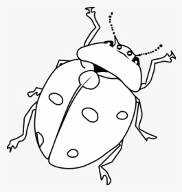 Collection Of Free Kissing Drawing Black And White - Lady Bug Line Art, HD Png Download, Free Download