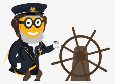 Bee Captain Clipart , Png Download - Boat Steering Wheel Black And White, Transparent Png, Free Download