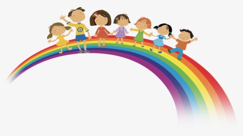 Rainbow Clip Child - Transparent Happy Children Clipart, HD Png Download, Free Download