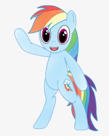 Rainbow Dash Vector Standing Transparent - Cartoon, HD Png Download, Free Download