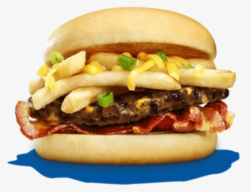 Double Cheddar Loaded Fry Burger - Fast Food, HD Png Download, Free Download