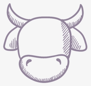 Drawing Of A Cow Head, HD Png Download, Free Download