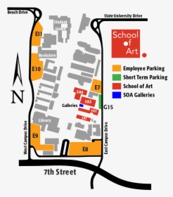 Map Of Csulb School Of Art - Csulb Gallery Map, HD Png Download, Free Download