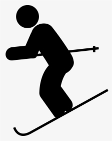 Skiing Down Hill Png - Skiing Clipart Black And White, Transparent Png, Free Download