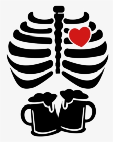 Halloween Ribcage With Heart - Rib Cage With Heart Svg, HD Png Download, Free Download
