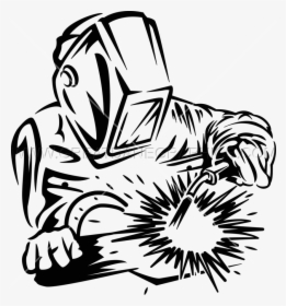 Welder Drawing Free Collection - Welder Black And White, HD Png Download, Free Download