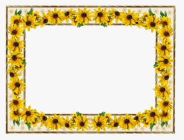 Marco, Oro Borde, Flores De Sol - Gambar Bingkai Bunga Matahari, HD Png Download, Free Download